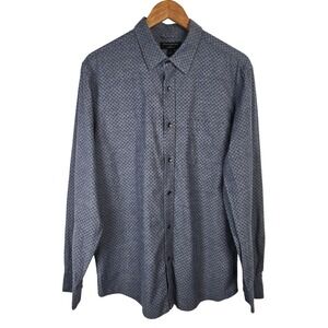 Banana Republic Standard Fit Blue‎ Pattern Long Sleeve Button Down Shirt - L